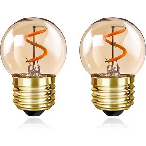 Runesay G40 Low Watt Light Bulb Edison LED Bulb 1W Equivalent to 10Watt Incandescent E26 Screw Base Led Bulbs, Non Dimmable (G40gs-2pack) - 1 of 4
