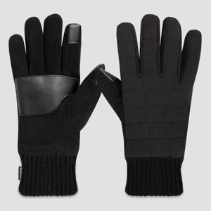 Isotoner Men's Quilted Stretched Knitted Gloves - 1 of 2
