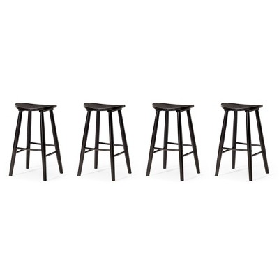 Maven Lane Luna Backless Modern Dining Kitchen Stool with Narrow Saddle Seat, Set of 4
