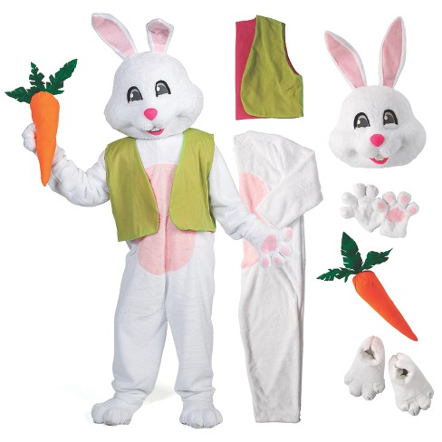 Halloween Express Mens Easter Bunny Jumpsuit With Headgear Costume - One  Size Fits Most - White : Target