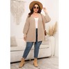 Womens Plus Size Cardigan Sweaters Long Sleeves Open Front Chunky Knit Casual Jackets - 2 of 4
