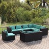 vidaXL Garden Lounge Set Black, Water Blue - 2 of 4
