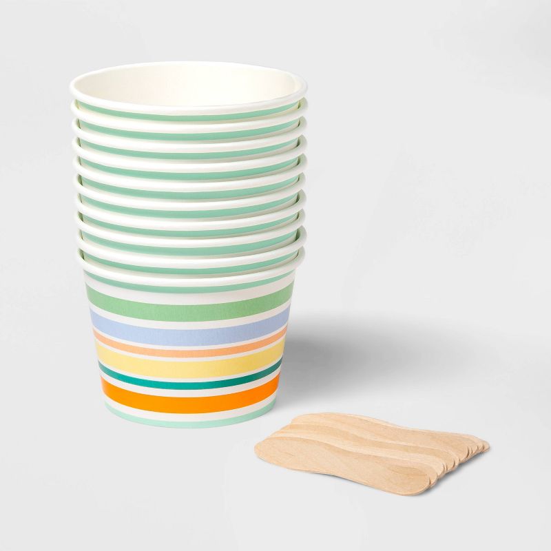 10ct Treat Cups with Wooden Spoons Summer Stripes - Sun Squad&#8482;, 2 of 4