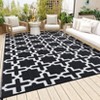 Black White 6'x9' Outdoor Washable Carpet, Plastic Straw Carpet Lightweight Waterproof, Reversible Patio Carpet for Deck Balcony Beach RV - 4 of 4