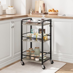 Whizmax Bar Cart for Home, Small Home Bar Serving Carts, Bar Cart with Wheels, 3 Tier Rolling Utility Storage Carts for Kitchen Dining Living Room - 1 of 4