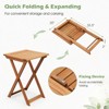 Tangkula 2PCS 20" Folding Table Outdoor Hardwood Bistro Table Slatted Tabletop Patio - image 3 of 4