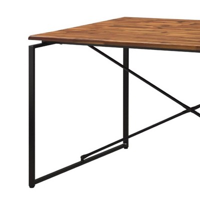 Jurgen 48" Oak and Black Industrial Dining Table