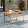 Tangkula 63" Acacia Wood Dining Table for 6 People Heavy-Duty Indoor Outdoor Wooden Table - 2 of 4