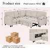 81" Convertible Corduroy Couch 5-Seat L-Shape Sofa Bed Sleeper Couch with Storage USB-C Cup Holders Memory Foam for Living Room - 3 of 4