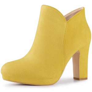 Perphy Women's Platform Round Toe Chunky High Heels Ankle Boots - 1 of 4