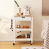 Tangkula 3-Tier Kitchen Island Cart Rolling Service Trolley w/ Bamboo Top Shelves - 2 of 4