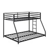TIRAMISUBEST Twin Over Full Metal Bunk Bed with Removable Stairs - Heavy Duty Frame for Teens & Adults, No Box Spring, Black - 3 of 4