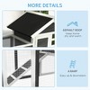Gsluuk PawHut 48" Wooden Rabbit Hutch Bunny Cage with Waterproof Asphalt Roof, Fun Outdoor Run, Removable Tray and Ramp, Grey - 2 of 4