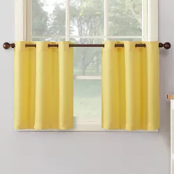 2pk 56"x24" Montego Casual Curtain Tiers Yellow - No. 918