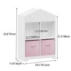 Racxily Kids Dollhouse Bookcase with Storage, 2-Tier Storage Display Organizer, Toddler Bookshelf with 2 Collapsible Fabric Drawers - 3 of 4