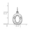 Black Bow Jewelry 14k White Gold, Julia Collection, Small Satin Block Initial O Pendant - 3 of 4