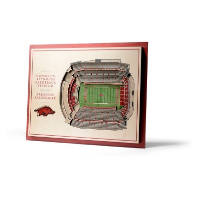 NCAA Arkansas Razorbacks 5-Layer Stadiumviews 3D Wall Art