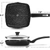 KOCH SYSTEME CS  Induction 9.5inch Ceramic Nonstick Square Grill Pan: Dishwasher-Safe, Bakelite Handle, Toxic-Free, PTFE & PFOA Free, Black - 3 of 4
