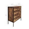 NicBex 4/6 Drawer Dresser for Bedroom,Wood Storage Dresser Clothes Organizer with Steel Frame for Living Room,Hallway,Rustic Brown - 3 of 4