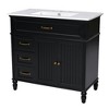 ORRD 36" Bathroom Vanity with Sink, Black Cabinet with Drawers, Solid Wood Frame & MDF, All-in-One Package - 3 of 4