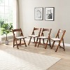 Anybear 4pcs Upholstered Folding Chair For Dining Room, Space Saving, Easy To Carry, Walnut Shelf+Beige Cushion - 4 of 4