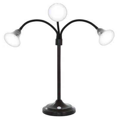 3 Head Desk Lamp Black (Includes LED Light Bulb) - Yorkshire Home