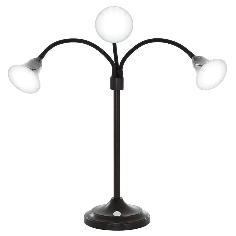 3 Head Desk Lamp Black (Includes LED Light Bulb) - Yorkshire Home, 1 of 5