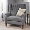 Oversized Fabric Wingback Push-Back Recliner Chair with Nailhead Trim and Tufted Back - 4 of 4