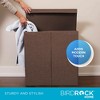BirdRock Home Double Linen Laundry Hamper with Lid and Removable Liners - Brown - 4 of 4