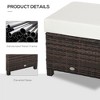 20" Patio Wicker Ottomanpurpose Outdoor PE Rattan Footrest, Additional Seating, Side Table with Soft Cushion - 4 of 4