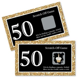 Big Dot of Happiness Adult 50th Birthday - Gold - Birthday Party Game Scratch Off Cards - 22 Count - 1 of 4