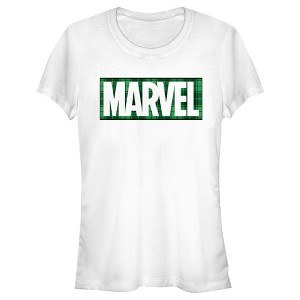 Juniors Womens Marvel St. Patrick's Day Green Marvel Logo T-Shirt - 1 of 4