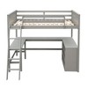TiramisuBest Full size Loft Bed with Shelves and Desk,Wooden Loft Bed with Desk,White - 3 of 4