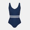 Women's Chic Navy One-Piece Swimsuit with Striped Accents - Cupshe - image 2 of 4