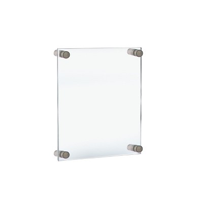 Clear Acrylic Floating Wall Frame with Silver Caps, 32" x 42"