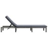 vidaXL Sun Lounger Anthracite PE Rattan, Powder-Coated Steel, 100% Polyester - 3 of 4