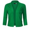 Women’s 3/4 Sleeve Cropped Cardigan Sweaters Open Front Knit Short Bolero Shrugs - 2 of 4
