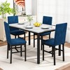 Hooseng 5 Pieces Kitchen Table And Chairs Set, Dining Table Set for 4, Rectangular Dining Table Set with Four Upholstered Chairs And Faux Marble Top - 3 of 4