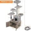 Cat Tree with Litter Box Enclosure Large, Multilevel Cat Play House with Large Condo, Spacious Hammock, Cozy Top Perch,Scratching Post - 2 of 4