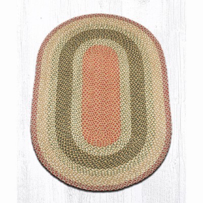 Earth Rugs Olive, Burgundy & Gray Oval Braided Jute Rug – Handcrafted Rustic Farmhouse Accent for Kitchen, Entryway & Living Room