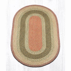 Earth Rugs Olive, Burgundy & Gray Oval Braided Jute Rug – Handcrafted Rustic Farmhouse Accent for Kitchen, Entryway & Living Room - 1 of 1