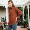 Anna-Kaci Women's Casual Boyfriend Button Down Shirt Coat - 3 of 4