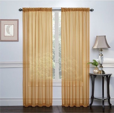 GoodGram 2 Pack Luxurious Voile Rod Pocket Sheer Window Curtain Panels