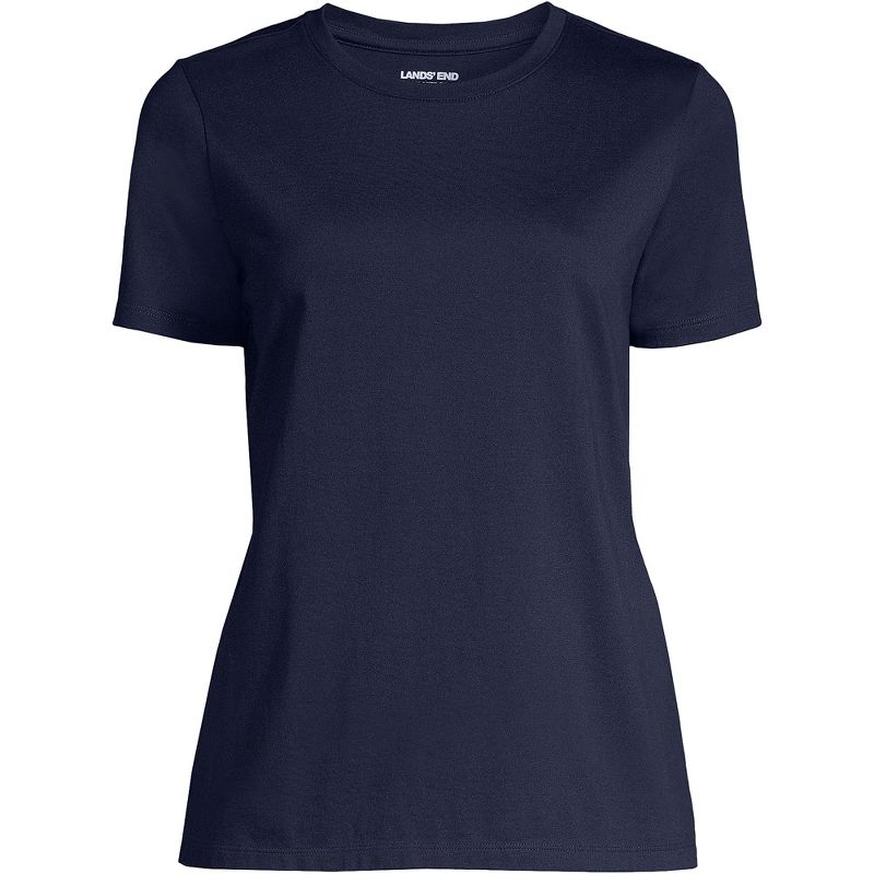 Lands' End Women's Tall Relaxed Supima Cotton Short Sleeve Crewneck T-Shirt, 3 of 6