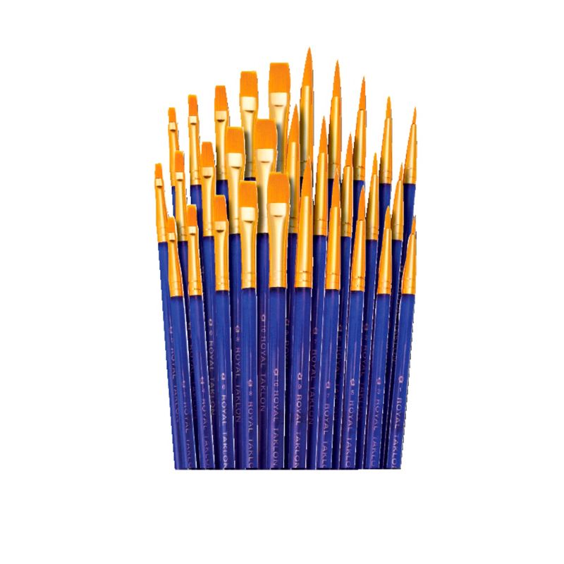 Royal & Langnickel Gold Taklon Brushes, Set of 30, 1 of 2
