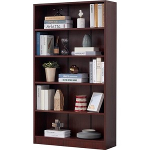 SEVOBAL Decorative Freestanding Bookshelf 5 Shelf Black Bookcase Tall Bookshelf for Bedroom, Living Room and Other Areas, Brown, 33"*11.6"*60" - 1 of 4