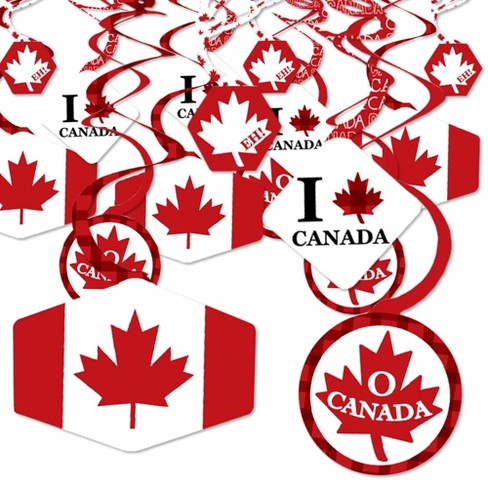 Big Dot of Happiness Canada Day - Canada Party Hanging Decor - Party Decoration Swirls - Set of 40 - image 1 of 4