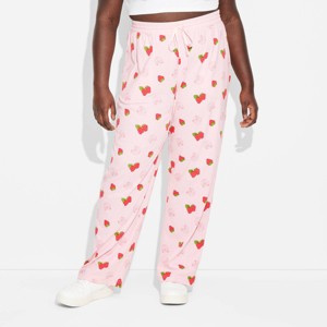 Women's Strawberry Shortcake Cozy Graphic Pants - Pink - 1 of 3