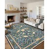 Floral Area Rug – Washable, Non-Slip, Soft, Low Pile for Living Room, Dining Room, Bedroom, Office - 2 of 4
