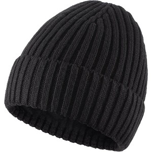 ZUPPAD Adult General Sizing Fleece Lined Cuffed Beanie Hat for Men Women Knitted Winter Wool Beanies Skull Cap Warm Watch Hats 1 Pack - 1 of 4